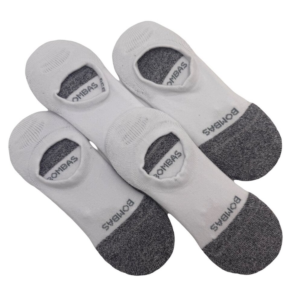 Bombas Men's Cushioned No Show Sock 4-Pack - White - Large